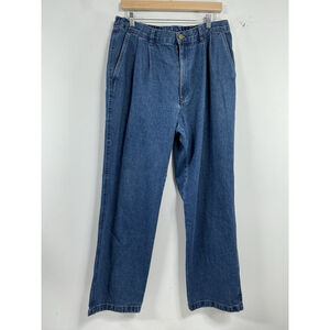 Men’s Excellent Condition John Blair Blue Jeans 34M Front Pleats 0123/B-3